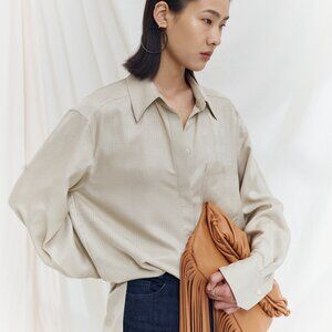 CHICJOC Limited Edition 100% Silk Jacquard Shirt | Size 38